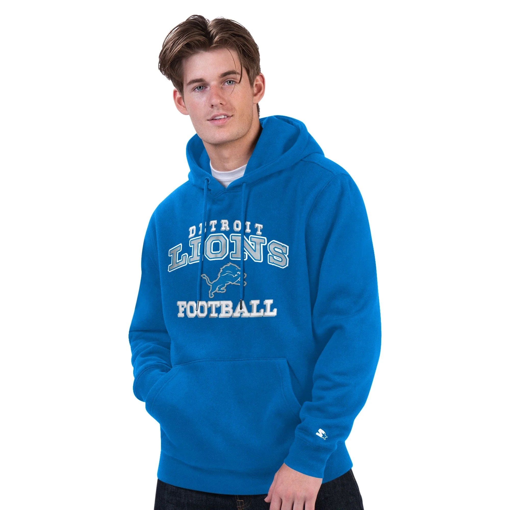 Adult Detroit Lions Blue 2025 Starter Hooded Sweatshirt - Men's
