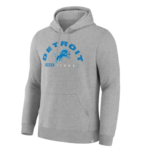 Adult Detroit Lions Fanatics Gray Delay of Game Legacy Hooded Sweatshirt - Men's
