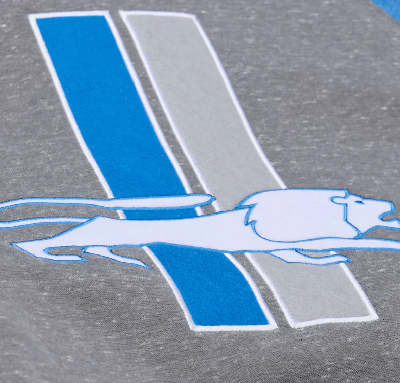 Adult Detroit Lions Mitchell & Ness Gray Winning Streak Fleece Hooded Sweatshirt - Men's - Image 3