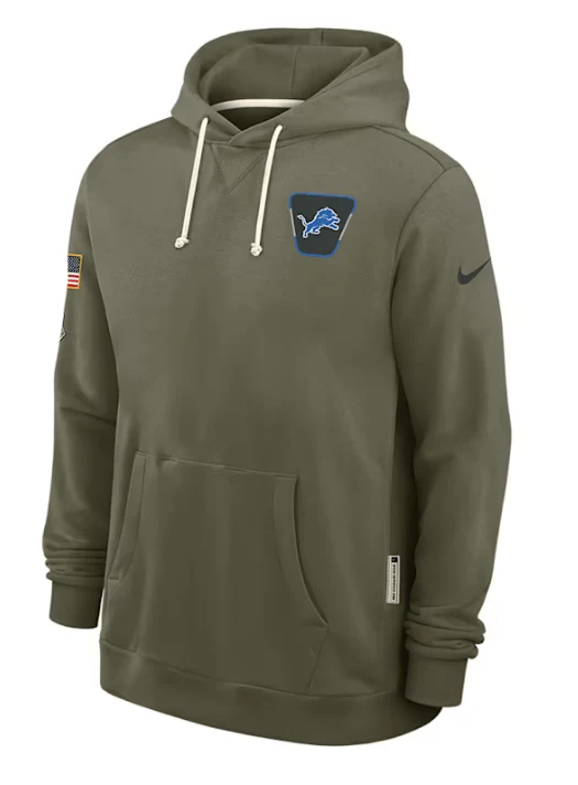 Adult Detroit Lions Nike Olive 2025 Salute to Service Sideline Hooded Sweatshirt - Men's - Image 3