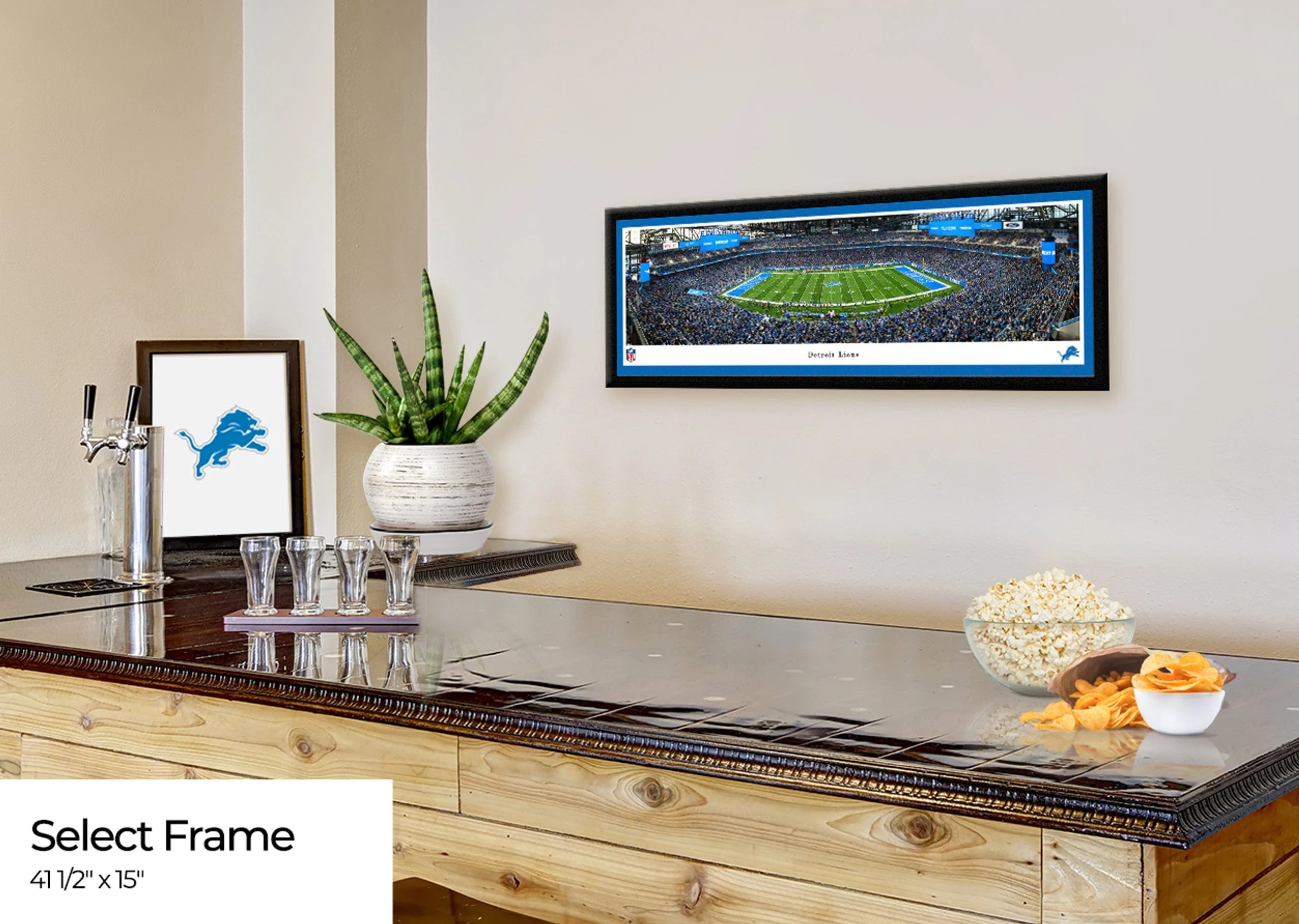 Adult Detroit Lions Panoramic Picture - Ford Field NFL Fan Cave Decor - Unisex - Image 2