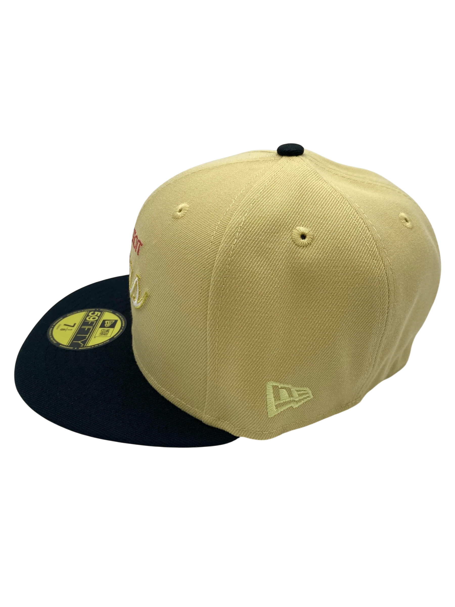 Adult Detroit Tigers New Era Tan Vintage Script Side Patch 59FIFTY Fitted Hat - Men's - Image 6