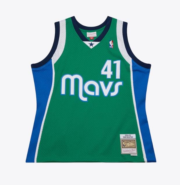 Adult Dirk Nowitzki Dallas Mavericks Mitchell & Ness NBA Green 2004-05 Throwback Swingman Jersey - Men's
