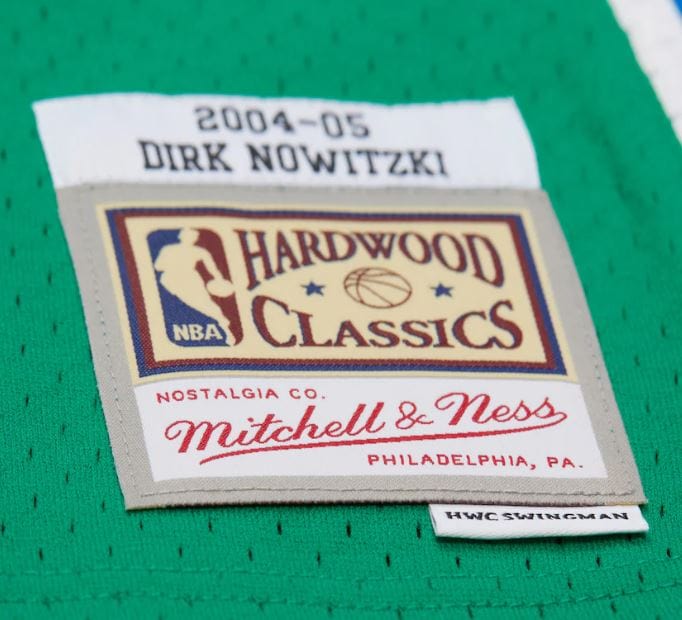 Adult Dirk Nowitzki Dallas Mavericks Mitchell & Ness NBA Green 2004-05 Throwback Swingman Jersey - Men's - Image 4