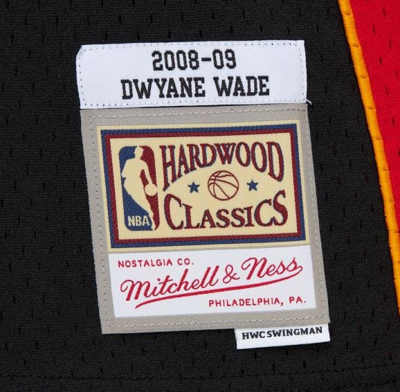 Adult Dwayne Wade Miami Heat Mitchell & Ness El Heat 2008-09 Black Throwback Swingman Jersey - Men's - Image 3