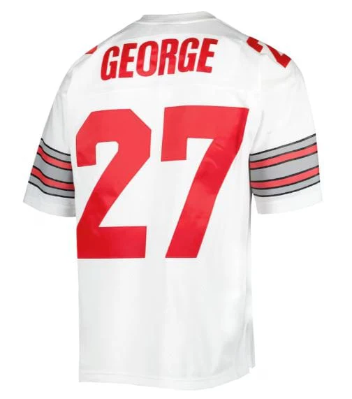 Adult Eddie George Ohio State Buckeyes Mitchell & Ness 1995 White Legacy Throwback Jersey - Men's - Image 2