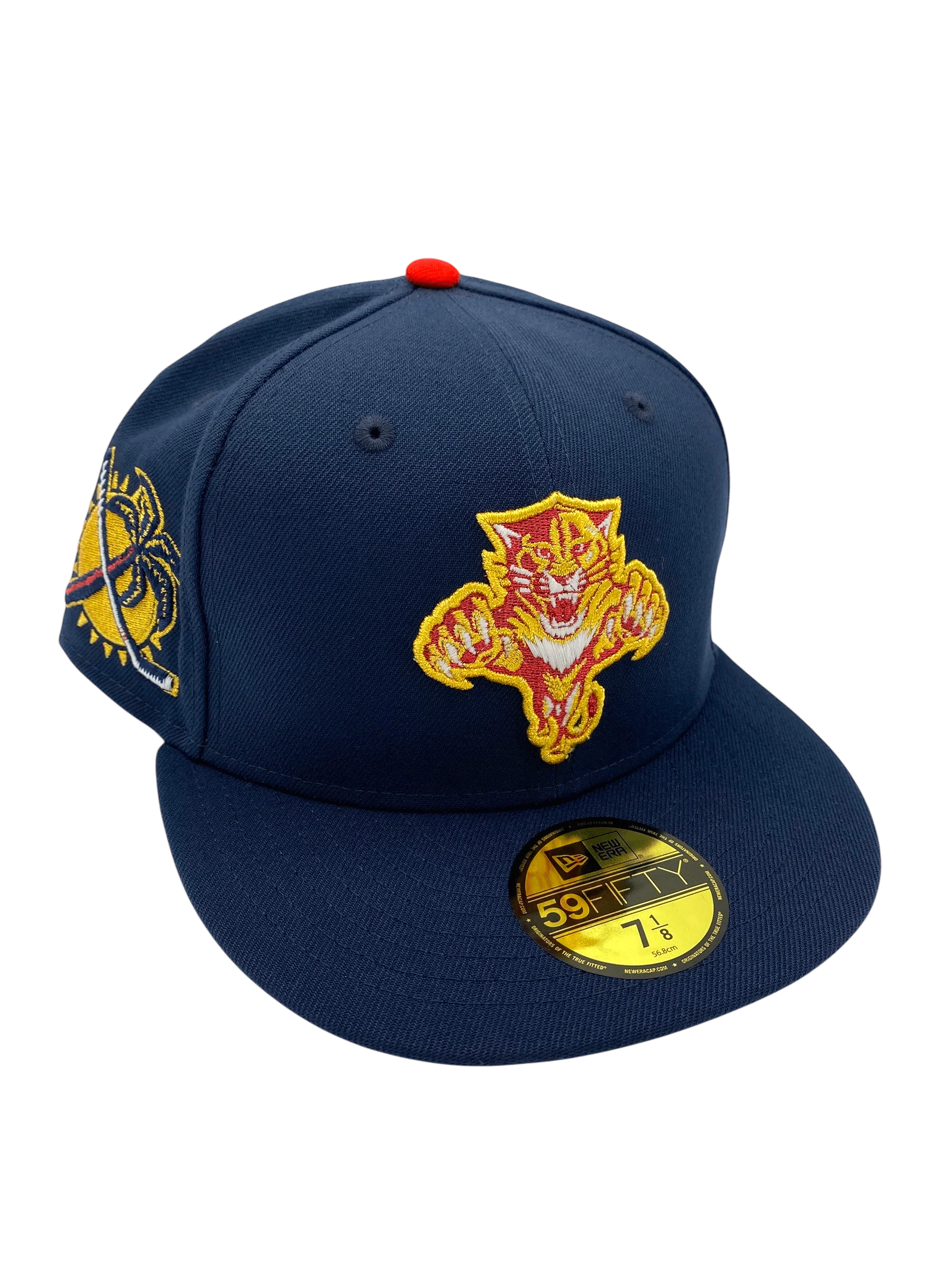 Adult Florida Panthers New Era Navy Classic Custom Side Patch 59FIFTY Fitted Hat - Men's