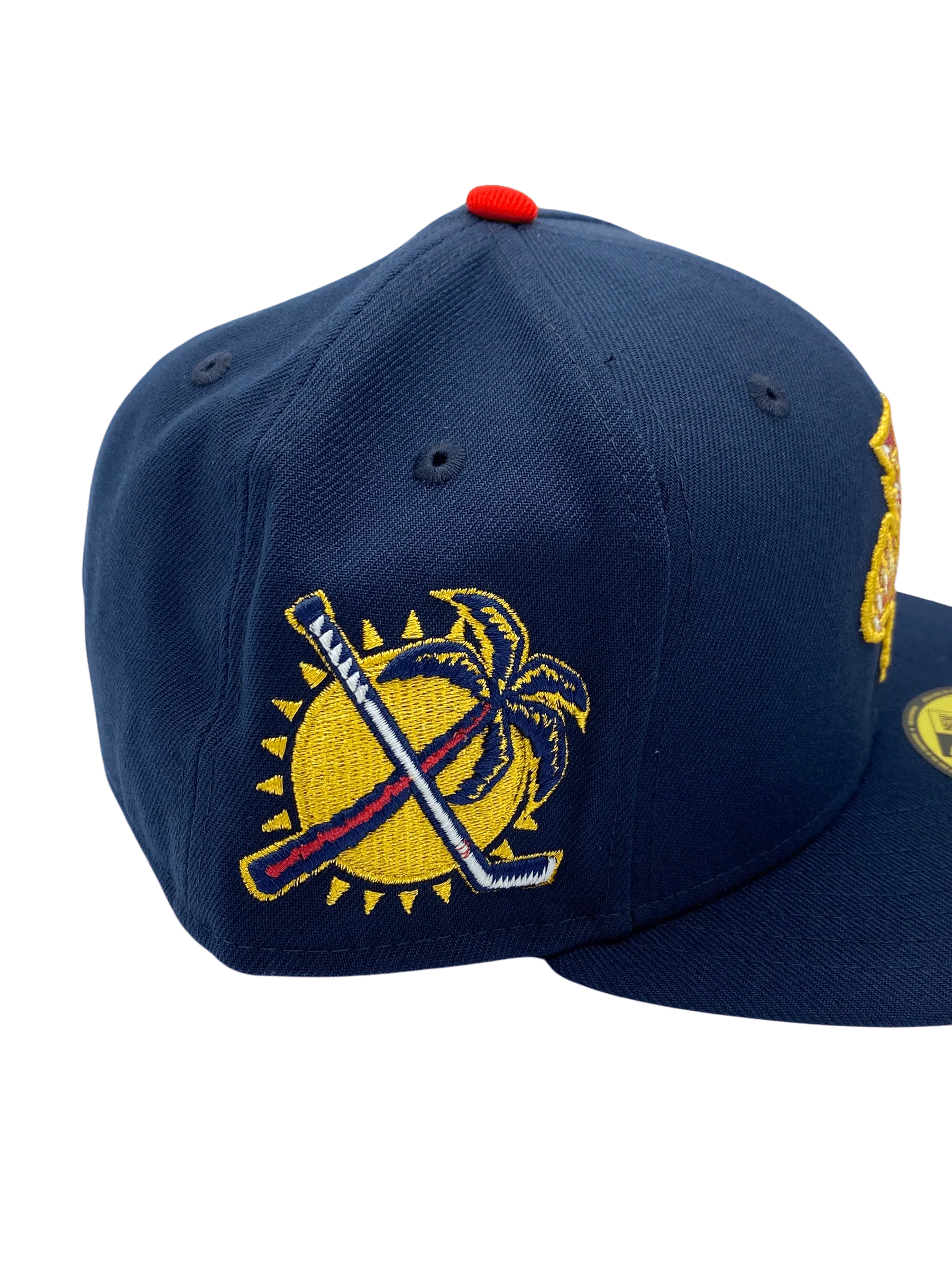 Adult Florida Panthers New Era Navy Classic Custom Side Patch 59FIFTY Fitted Hat - Men's - Image 3