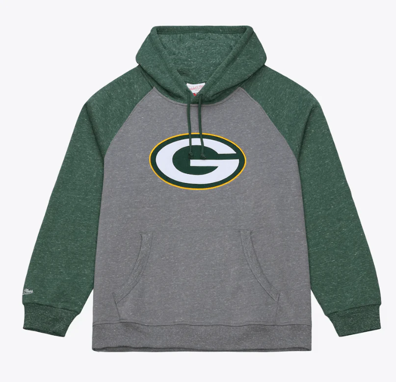 Adult Green Bay Packers Mitchell & Ness Gray Winning Streak Fleece Hooded Sweatshirt - Men's