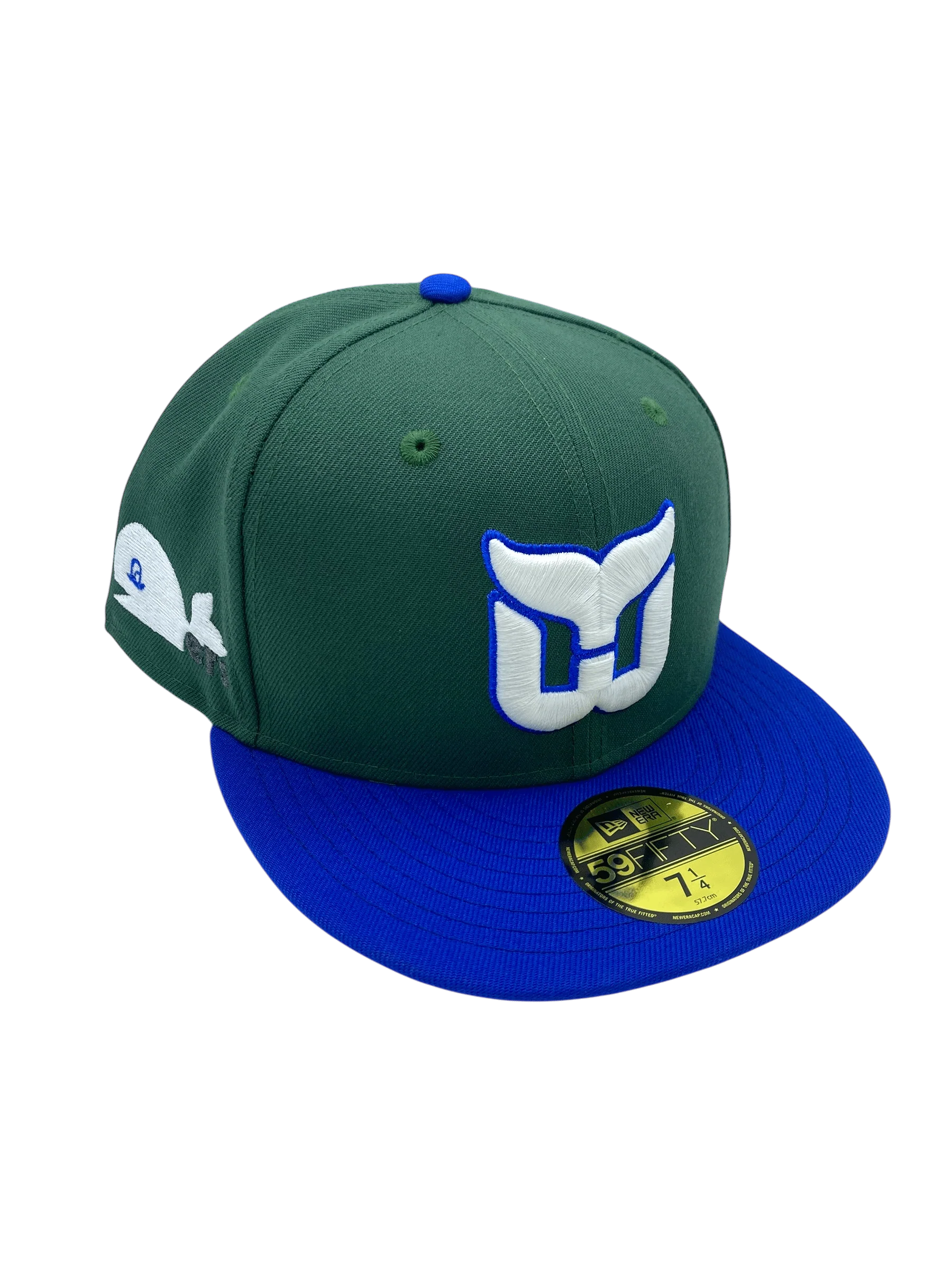 Adult Hartford Whalers New Era Green Pinky Custom Side Patch 59FIFTY Fitted Hat - Men's