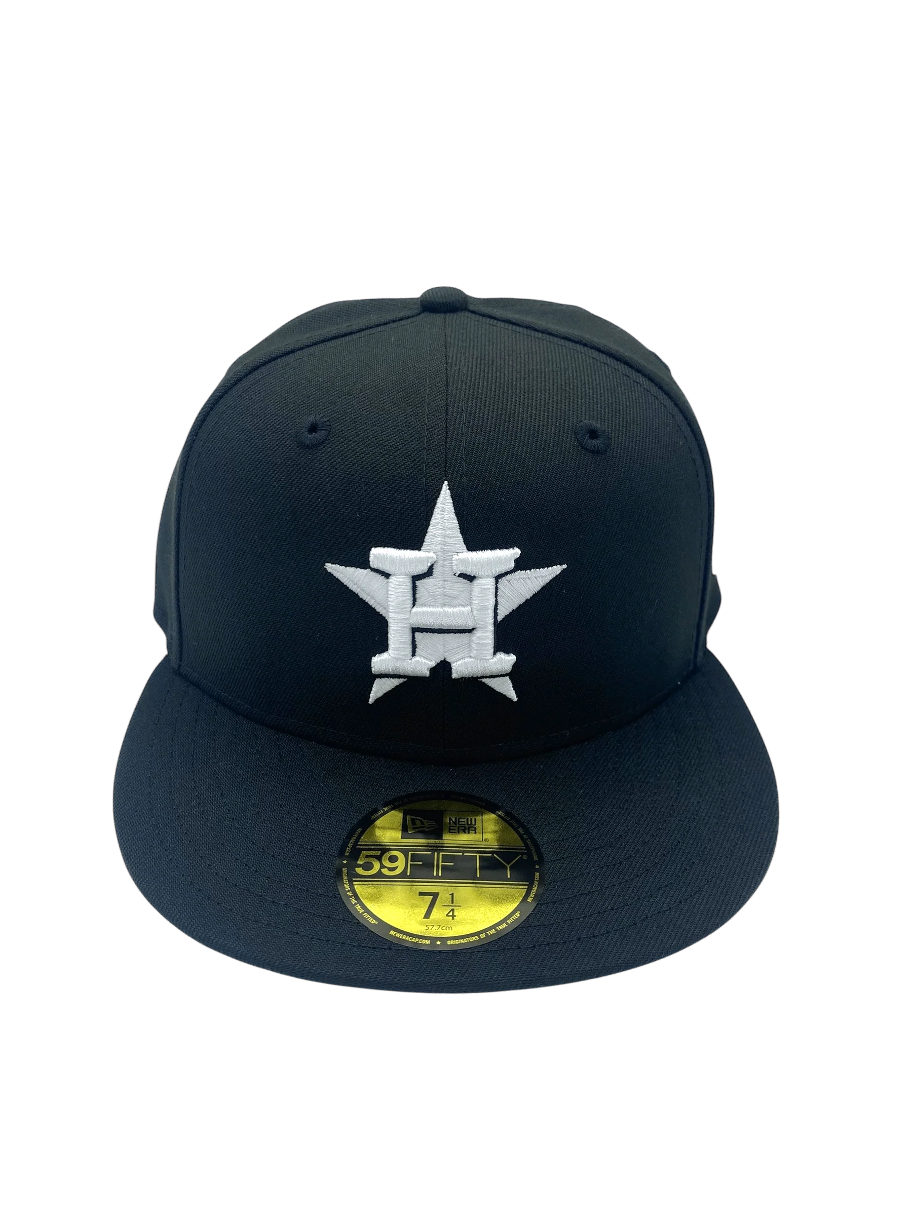 Adult Houston Astros New Era Black/White Basic 59FIFTY Fitted Hat - Men's - Image 3