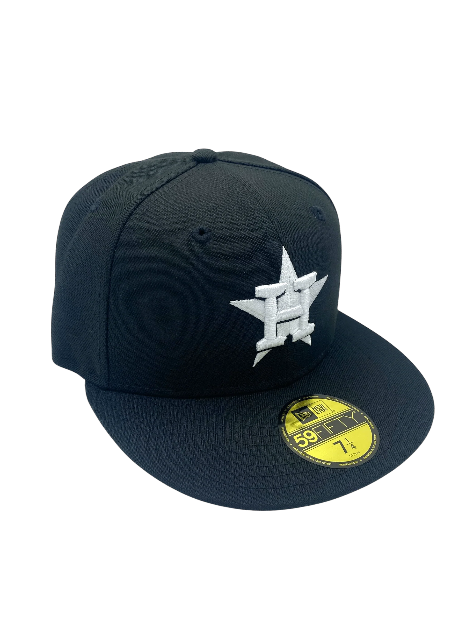 Adult Houston Astros New Era Black/White Basic 59FIFTY Fitted Hat - Men's - Image 4