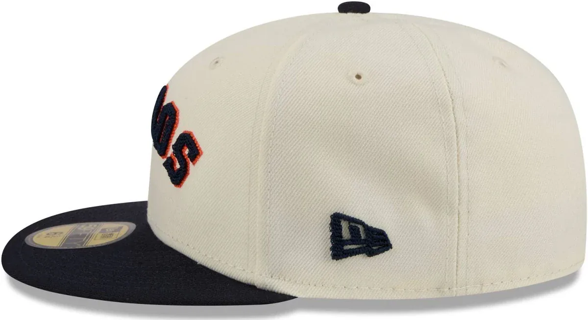 Adult Houston Astros New Era Chrome 2 Tone Chain Stitch Logo 59FIFTY Fitted Hat - Men's - Image 3