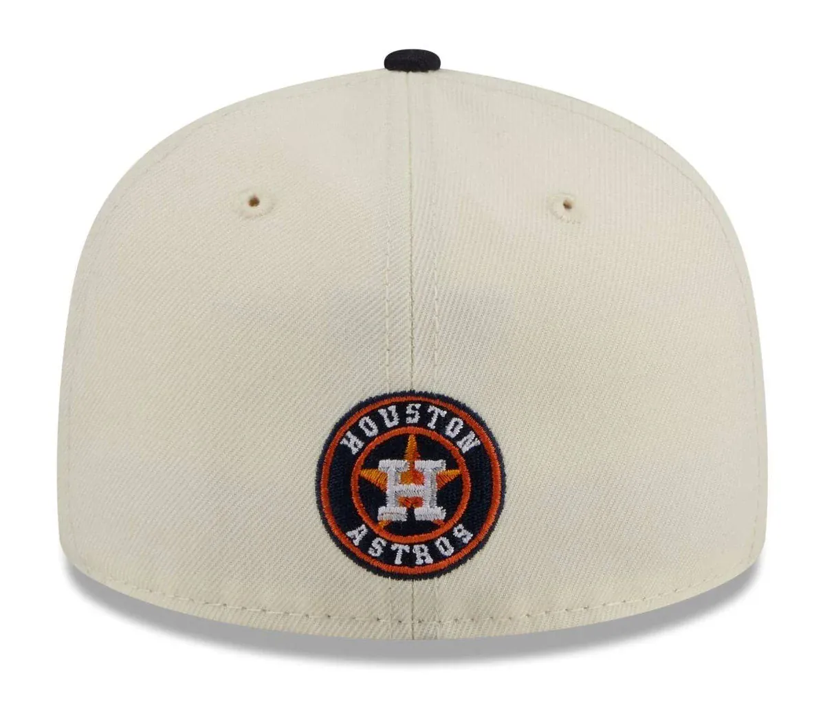 Adult Houston Astros New Era Chrome 2 Tone Chain Stitch Logo 59FIFTY Fitted Hat - Men's - Image 4
