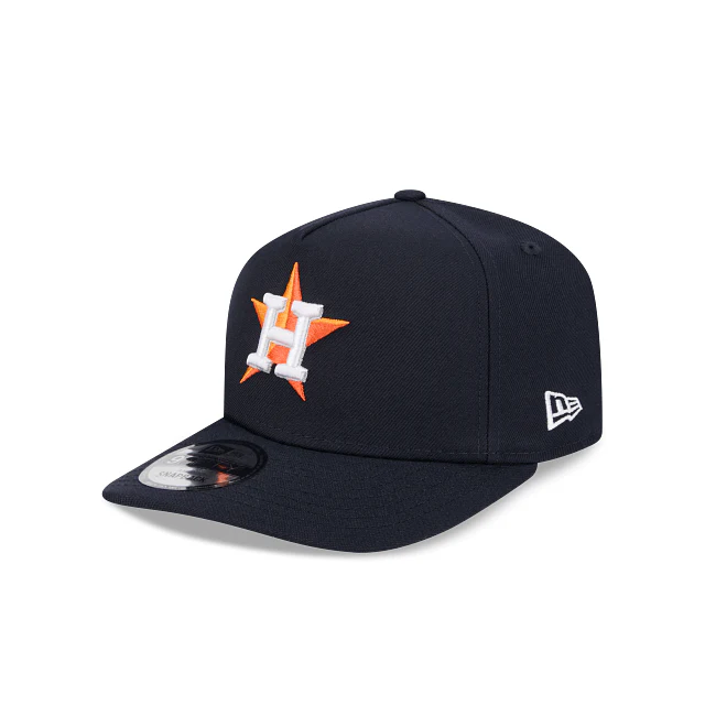 Adult Houston Astros New Era Navy Team Poly A-Frame 9FIFTY Adjustable Snapback Hat - Men's