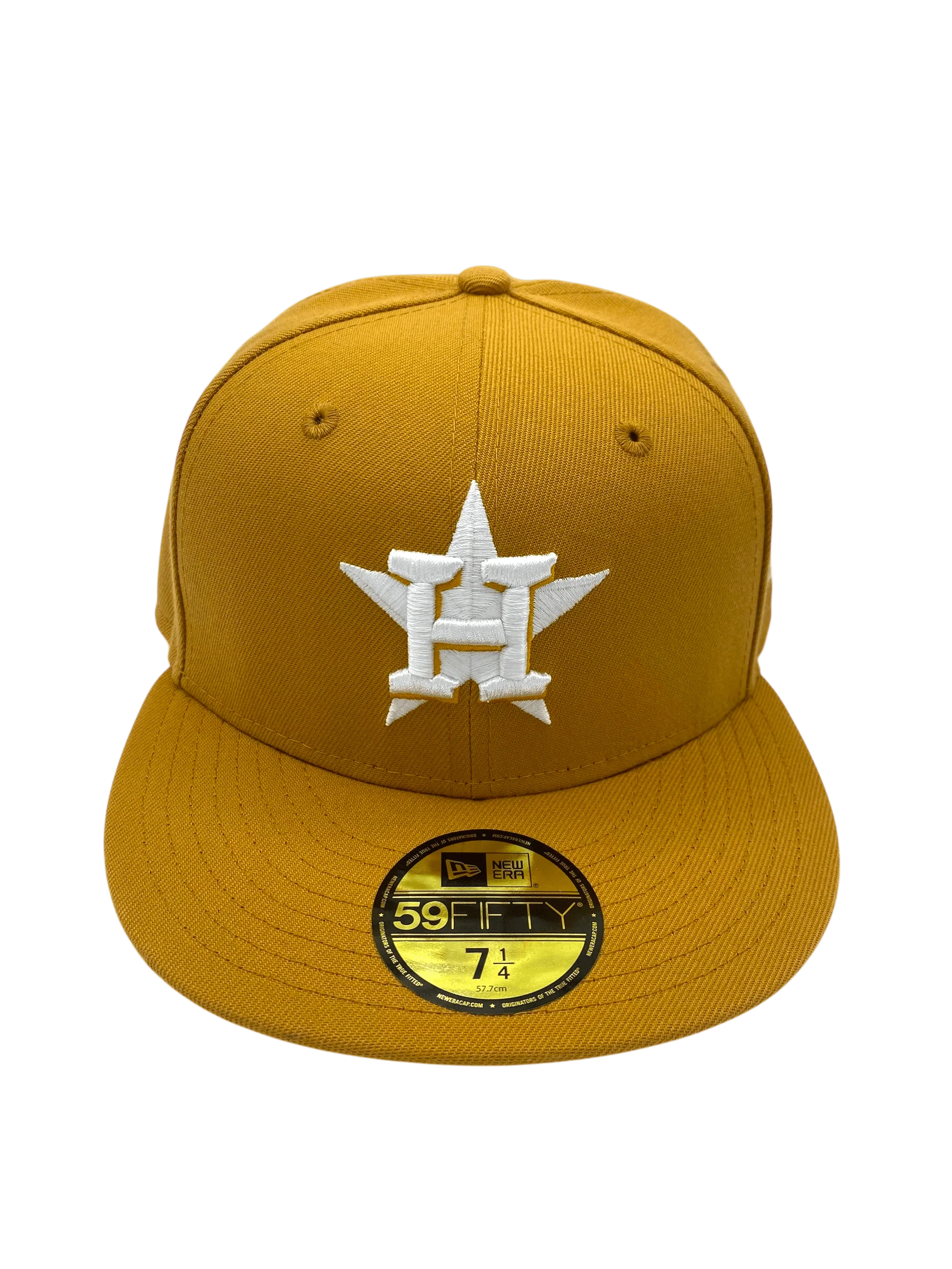 Adult Houston Astros New Era Tan/White Basic 59FIFTY Fitted Hat - Men's - Image 3