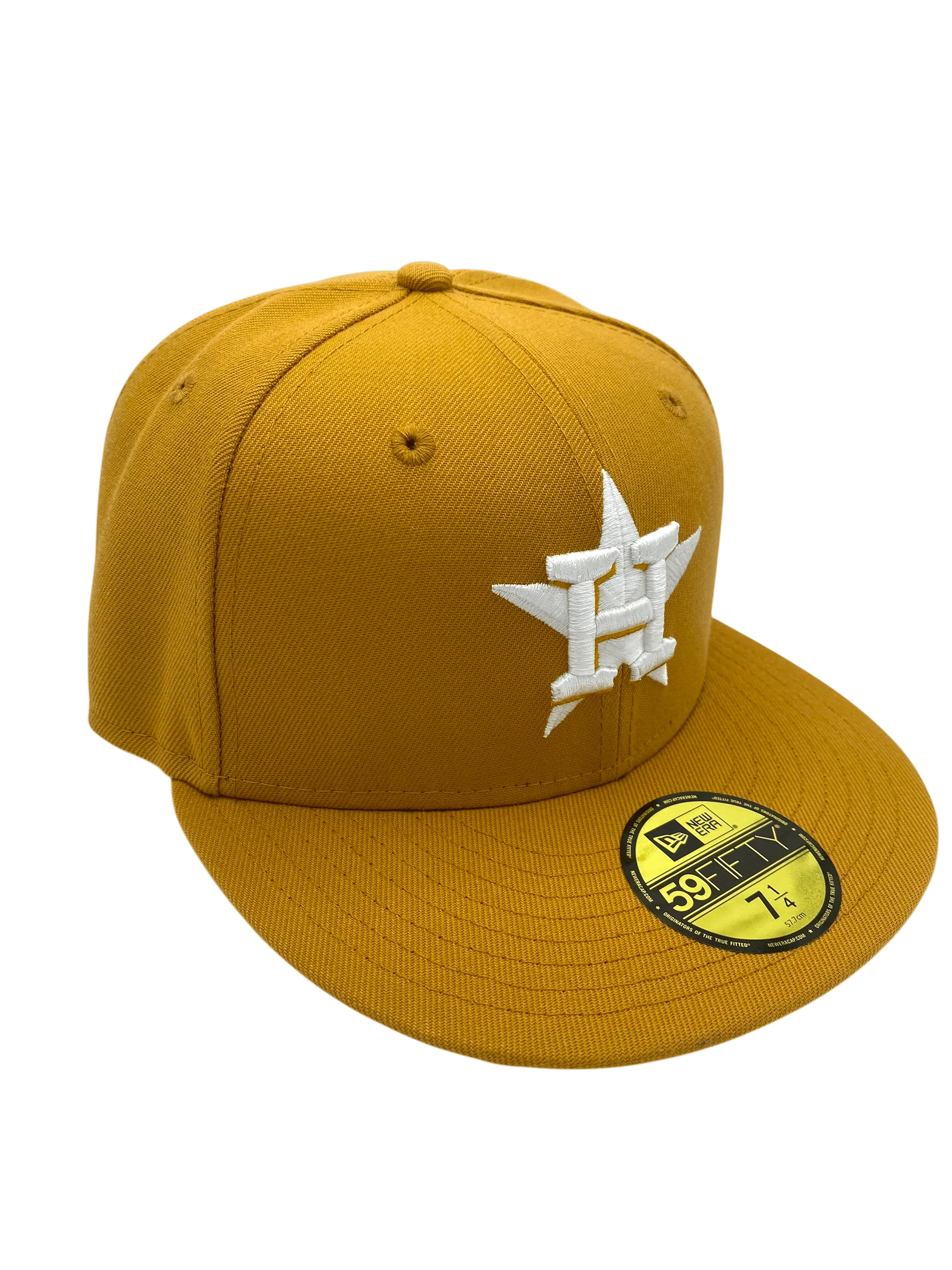 Adult Houston Astros New Era Tan/White Basic 59FIFTY Fitted Hat - Men's - Image 4