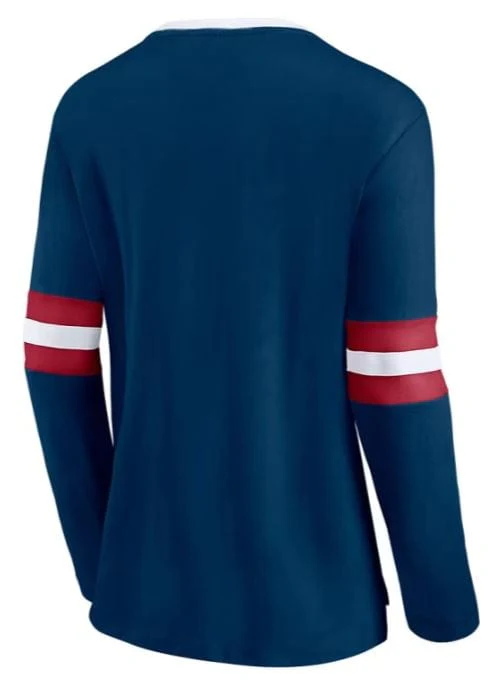 Adult Houston Texans Fanatics Navy Block Party Lace Up T-Shirt - Women's - Image 3