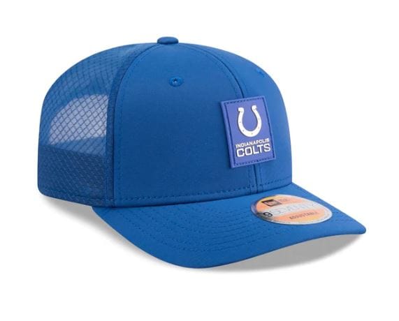 Adult Indianapolis Colts New Era Blue 2025 NFL Sideline 9SEVENTY Adjustable Trucker Hat - Men's - Image 4