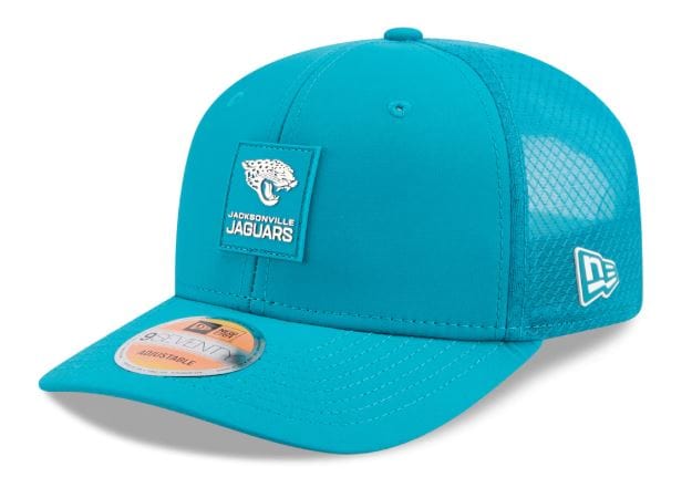 Adult Jacksonville Jaguars New Era Teal 2025 NFL Sideline 9SEVENTY Adjustable Trucker Hat - Men's