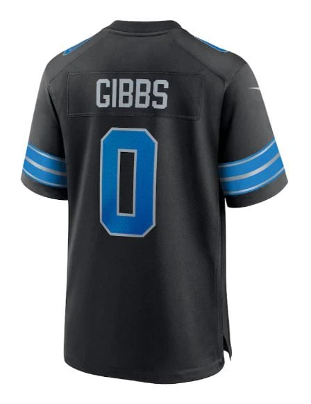 Adult Jahmyr Gibbs Detroit Lions Nike Black Alternate Game Jersey - Men's - Image 2