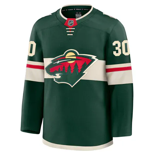 Adult Jesper Wallstedt Minnesota Wild Fanatics Green Premium Official NHL Home Authentic Player Jersey - Men's - Image 3