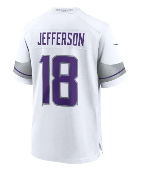 Adult Justin Jefferson Minnesota Vikings NFL Nike White Winter Warrior Game Jersey - Men's - Image 2