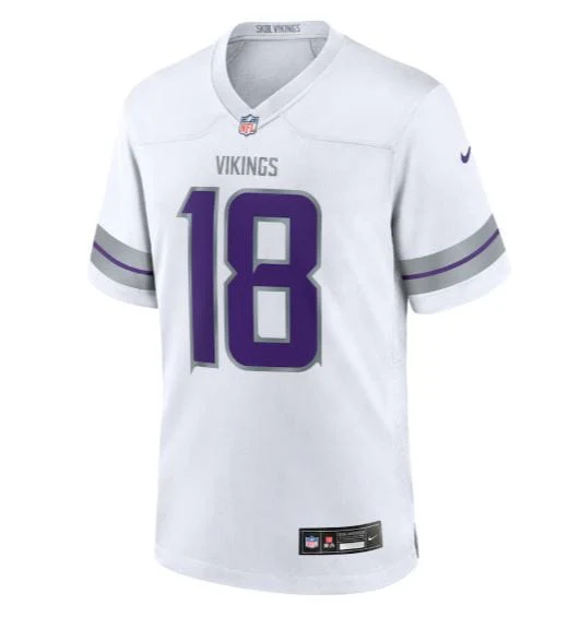 Adult Justin Jefferson Minnesota Vikings NFL Nike White Winter Warrior Game Jersey - Men's - Image 3