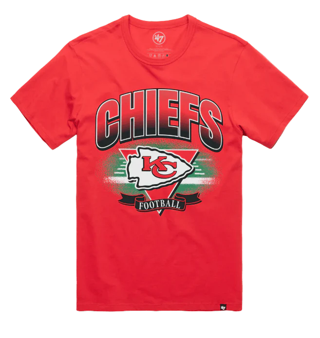 Adult Kansas City Chiefs '47 Brand Red Arena Fade Franklin T Shirt - Men's