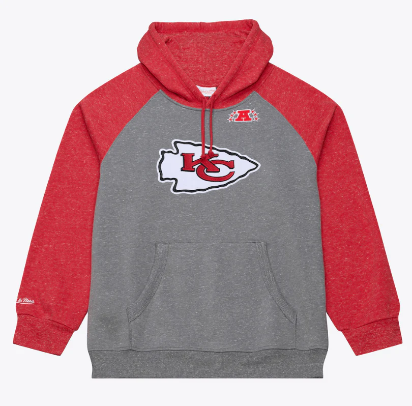 Adult Kansas City Chiefs Mitchell & Ness Gray Winning Streak Fleece Hooded Sweatshirt - Men's
