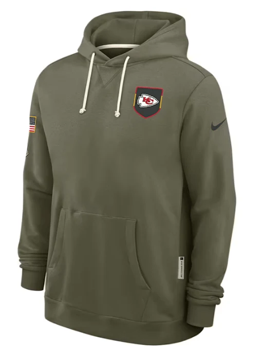Adult Kansas City Chiefs Nike Olive 2025 Salute to Service Sideline Hooded Sweatshirt - Men's - Image 2