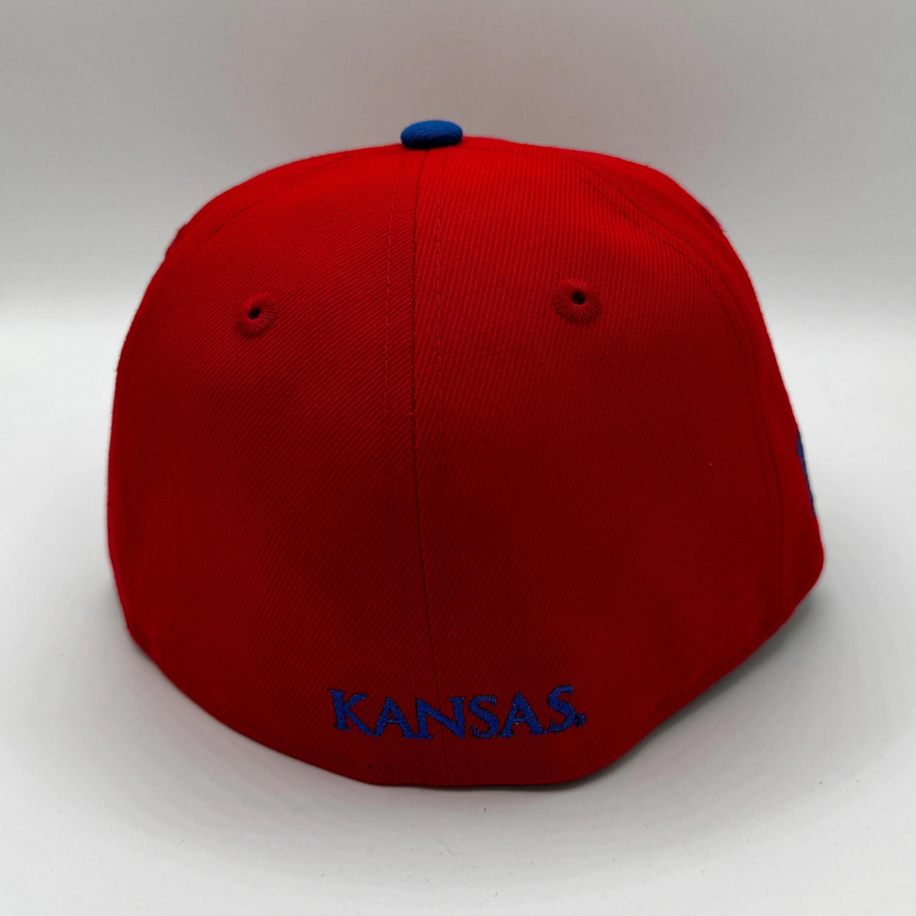 Adult Kansas Jayhawks New Era Red NCAA 'Blue Bloods' Custom 59FIFTY Fitted Hat - Men's - Image 3