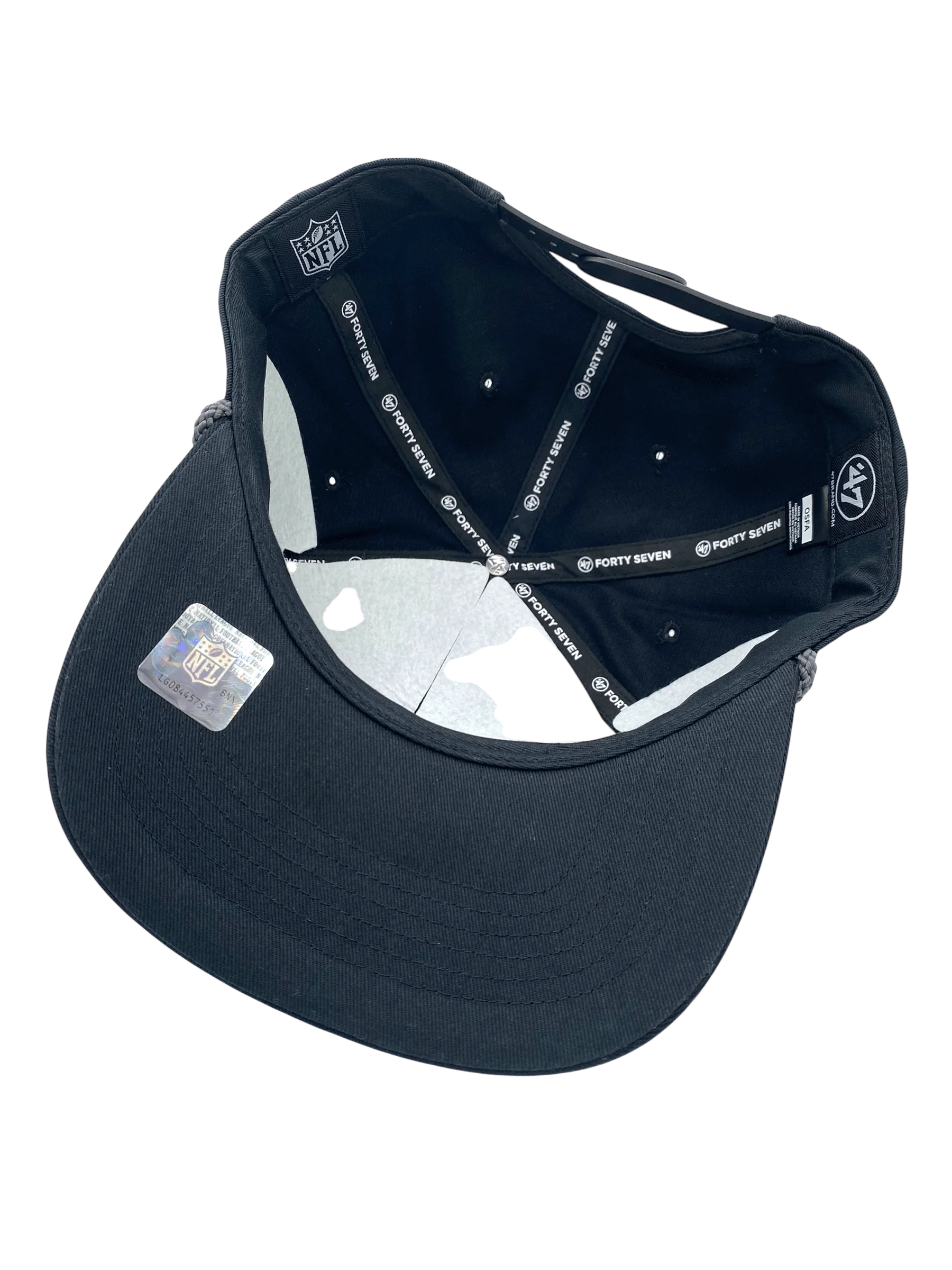 Adult Las Vegas Raiders '47 Black Team Logo Rope Hitch Adjustable Snapback Hat - Men's - Image 2