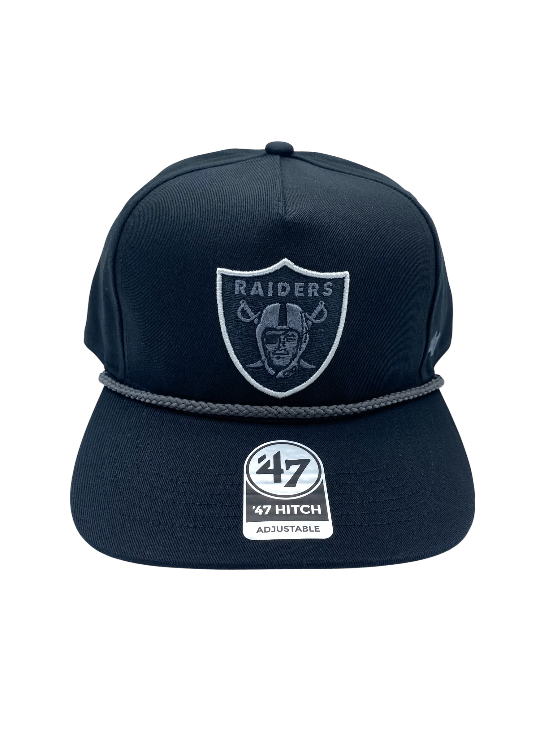 Adult Las Vegas Raiders '47 Black Team Logo Rope Hitch Adjustable Snapback Hat - Men's - Image 4