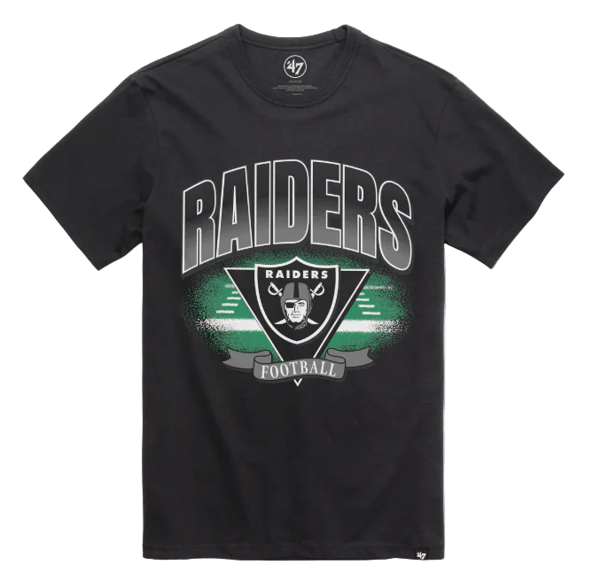 Adult Las Vegas Raiders '47 Brand Black Arena Fade Franklin T Shirt - Men's