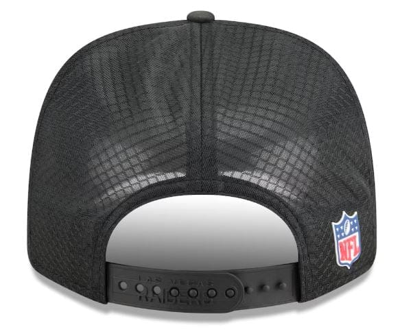 Adult Las Vegas Raiders New Era Black 2025 NFL Sideline 9SEVENTY Adjustable Trucker Hat - Men's - Image 2