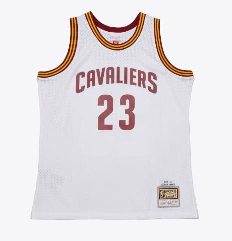Adult LeBron James Cleveland Cavaliers Mitchell & Ness White 2015-16 Throwback Swingman Jersey - Men's