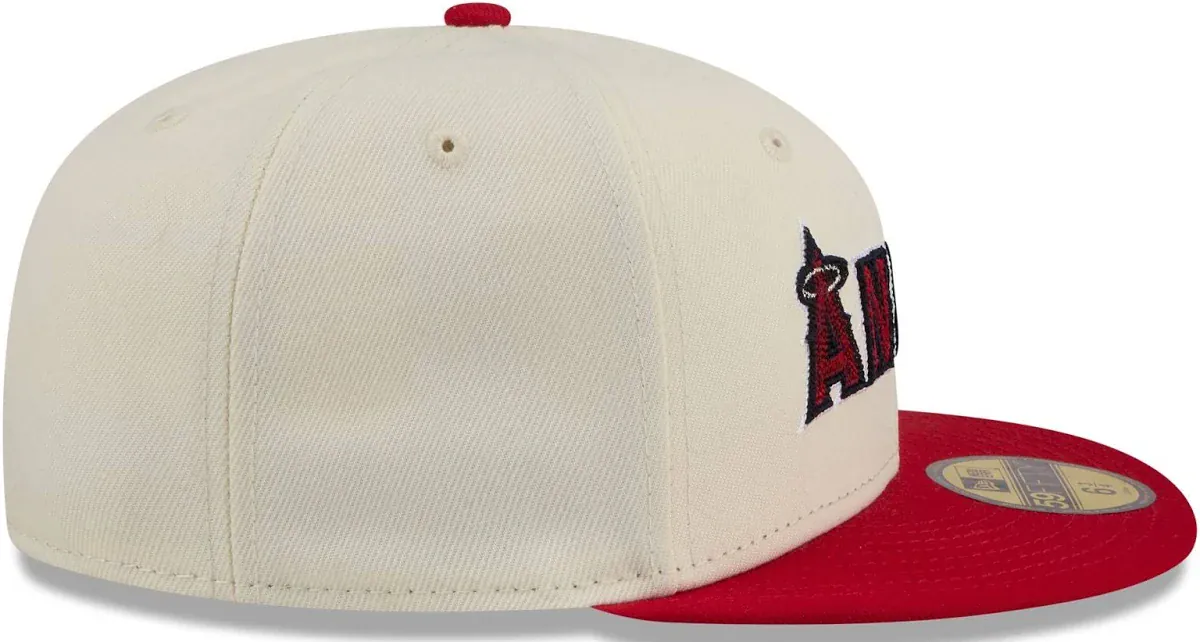 Adult Los Angeles Angels New Era Chrome 2 Tone Chain Stitch Logo 59FIFTY Fitted Hat - Men's - Image 3