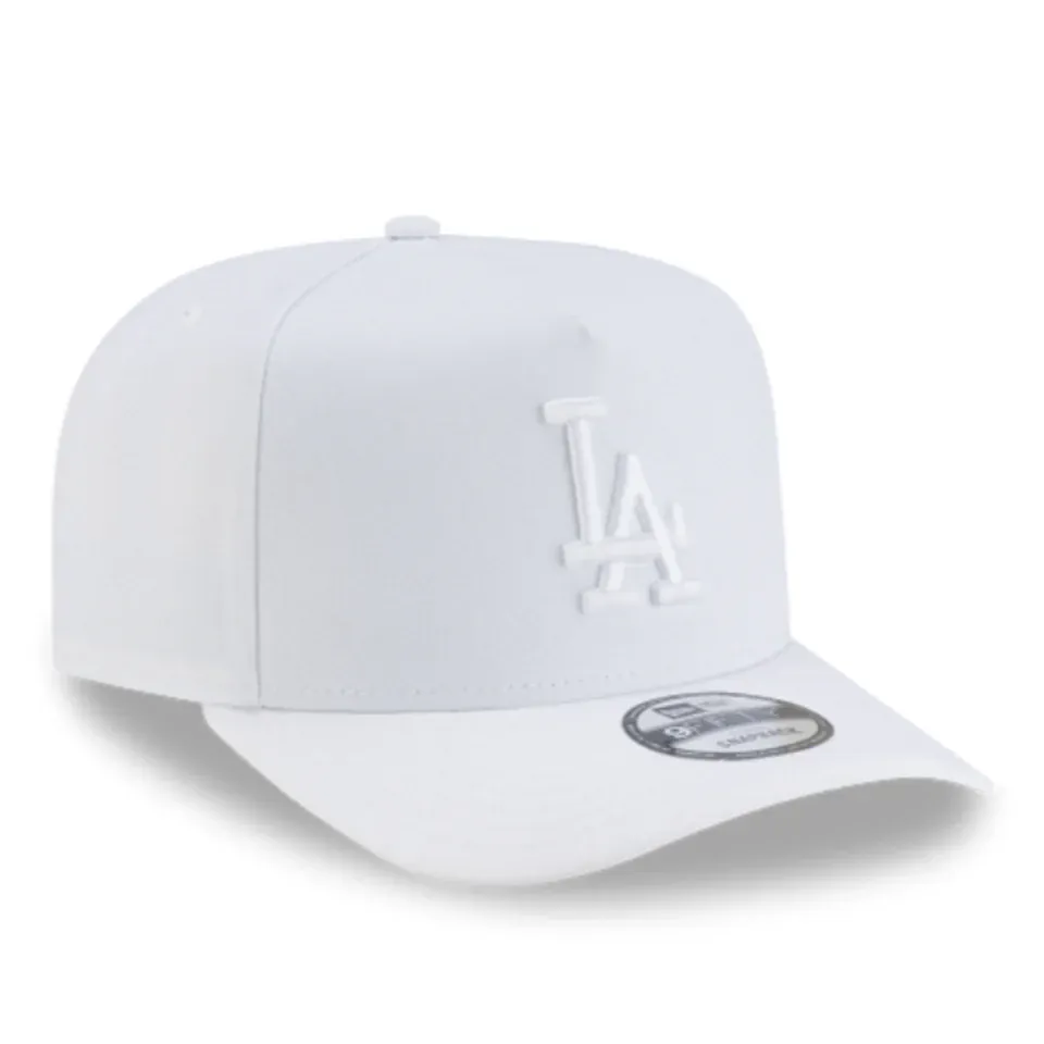 Adult Los Angeles Dodgers New Era All White Poly A-Frame 9FIFTY Adjustable Snapback Hat - Men's - Image 3