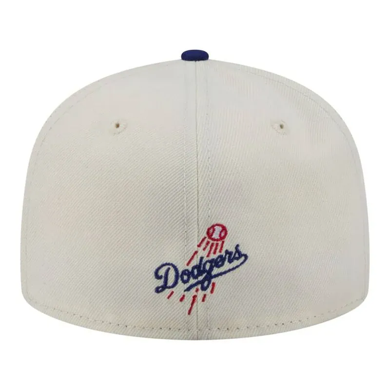 Adult Los Angeles Dodgers New Era Chrome 2 Tone Chain Stitch Logo 59FIFTY Fitted Hat - Men's - Image 4