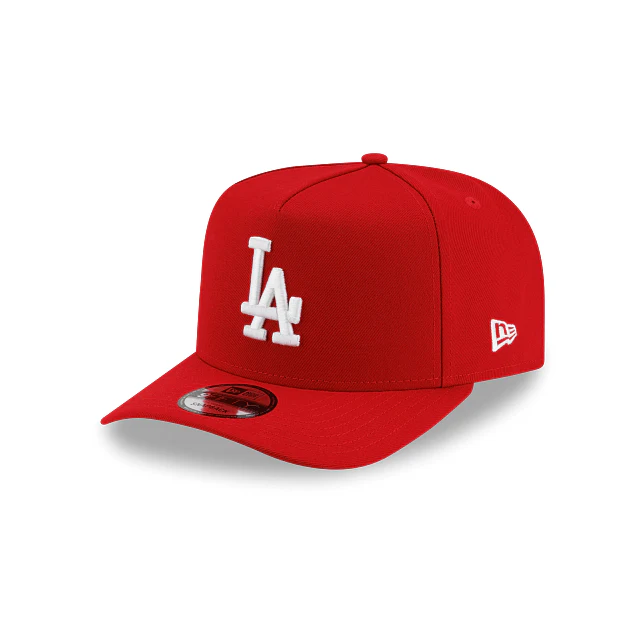 Adult Los Angeles Dodgers New Era Red/ White Team Poly A-Frame 9FIFTY Adjustable Snapback Hat - Men's