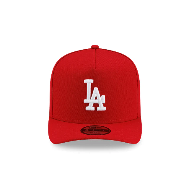 Adult Los Angeles Dodgers New Era Red/ White Team Poly A-Frame 9FIFTY Adjustable Snapback Hat - Men's - Image 2