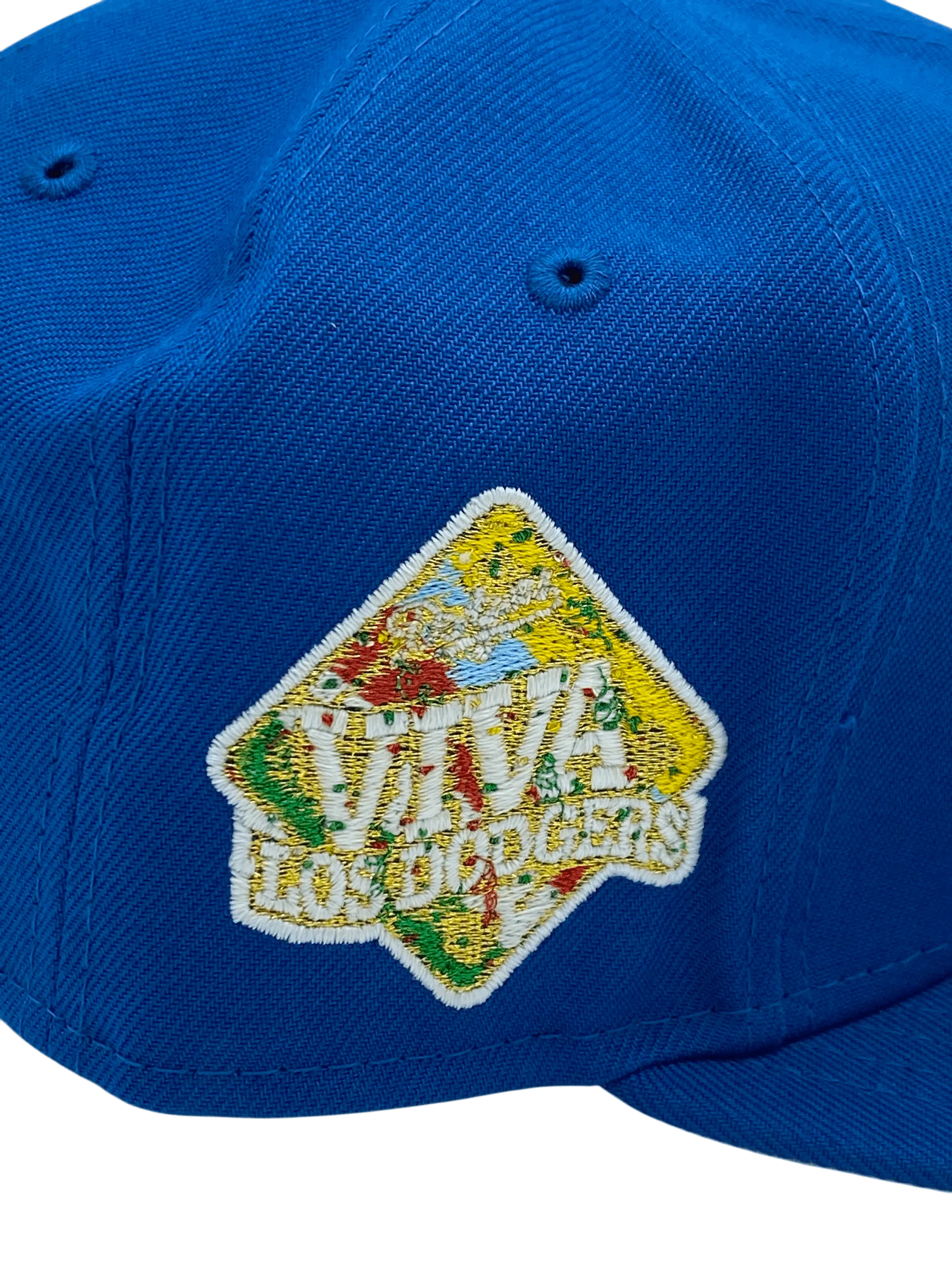 Adult Los Angeles Dodgers New Era Seashore Blue Viva Los Dodgers Side Patch 59FIFTY Fitted Hat - Men's - Image 3