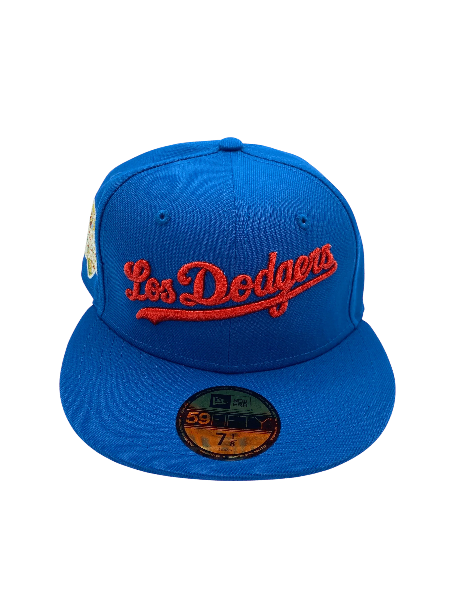 Adult Los Angeles Dodgers New Era Seashore Blue Viva Los Dodgers Side Patch 59FIFTY Fitted Hat - Men's - Image 4