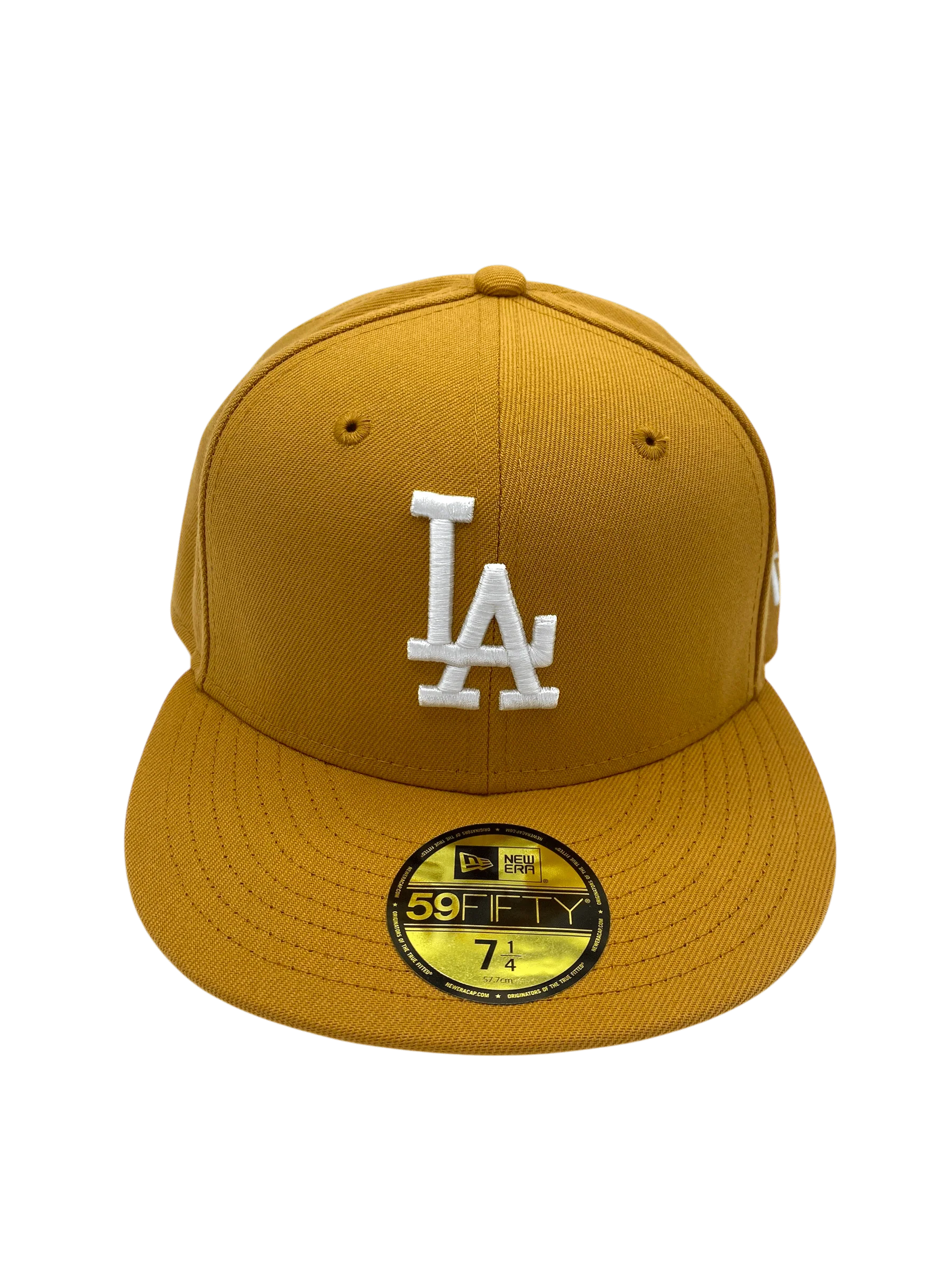 Adult Los Angeles Dodgers New Era Tan/White Basic 59FIFTY Fitted Hat - Men's - Image 3