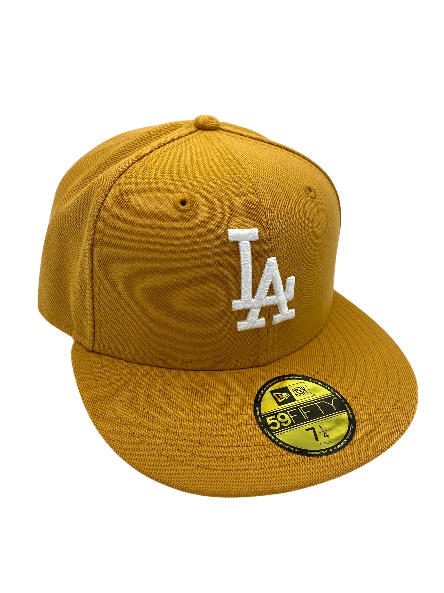 Adult Los Angeles Dodgers New Era Tan/White Basic 59FIFTY Fitted Hat - Men's - Image 4