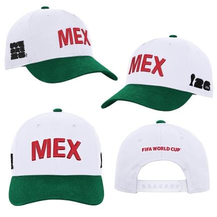 Adult Mexico 2026 FIFA World Cup White Pro Crown Curved Brim Snapback Cap - Men's - Image 3