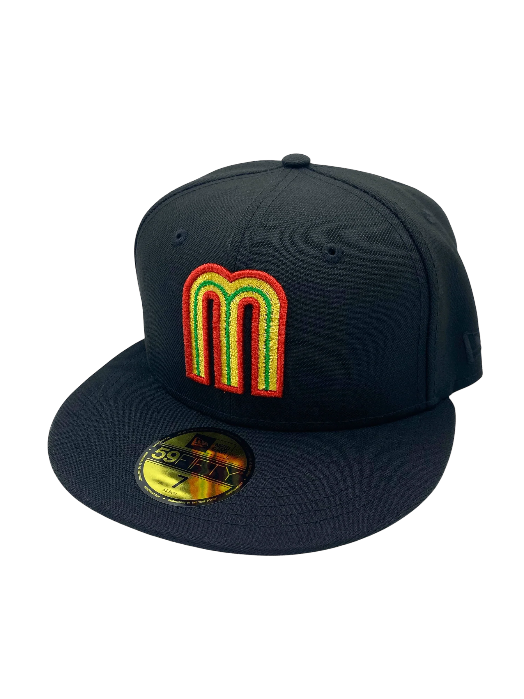 Adult Mexico New Era Black/Gold Logo Custom 59FIFTY Fitted Hat -Men's
