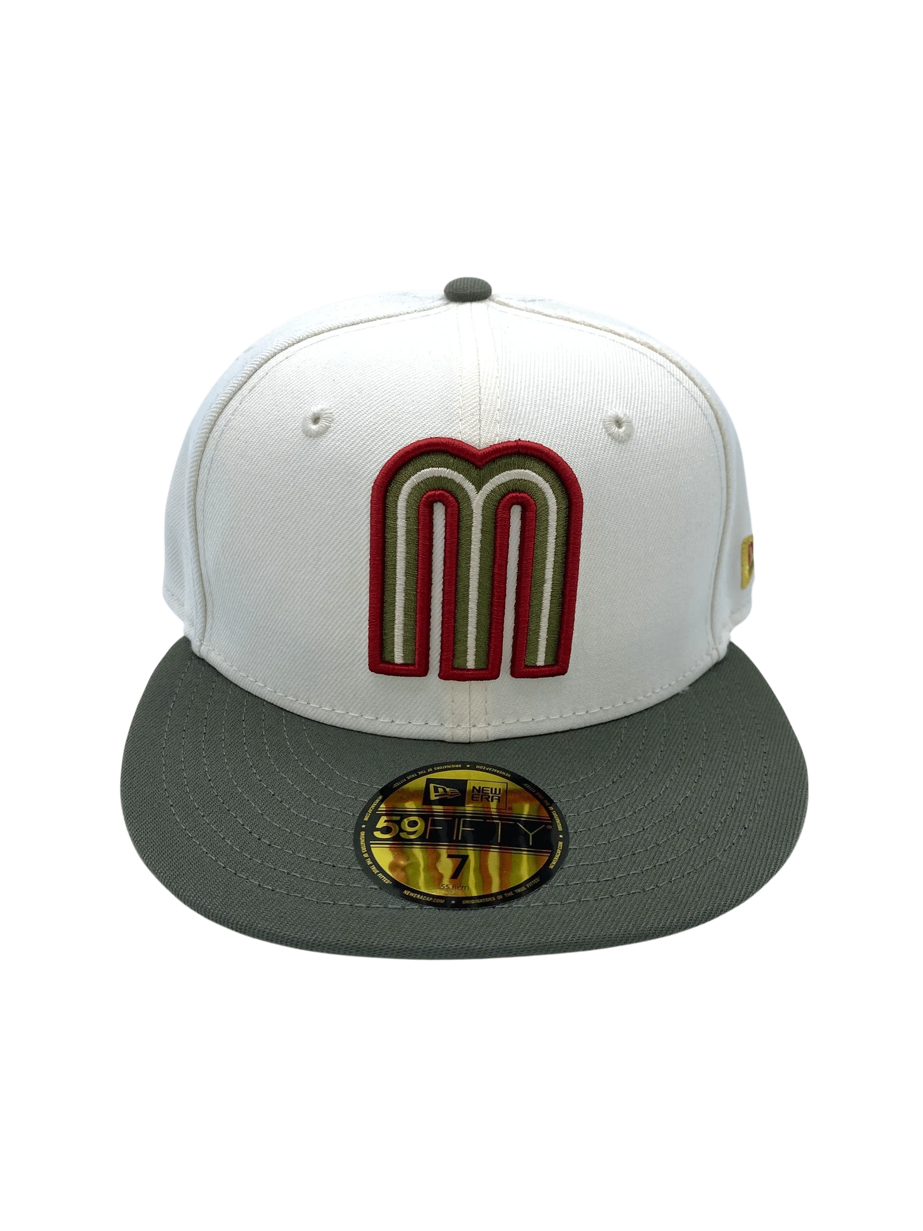 Adult Mexico New Era Chrome/Olive Green Custom 59FIFTY Fitted Hat -Men's - Image 5