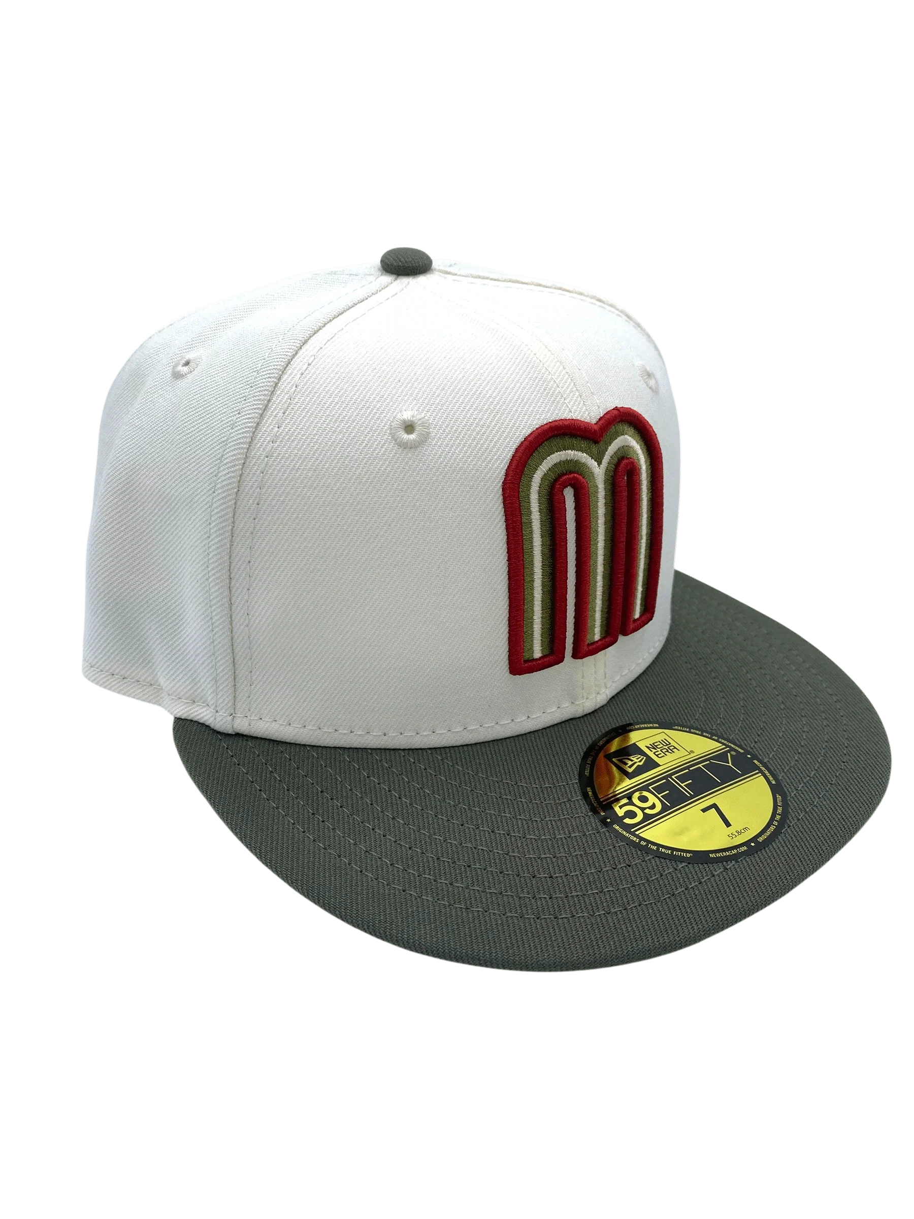 Adult Mexico New Era Chrome/Olive Green Custom 59FIFTY Fitted Hat -Men's - Image 6